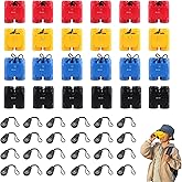 24 Pcs Kid Binoculars Set Shockproof Folding with Neck String,Equipped with Compass for Age 3-12 Years Bird Watching and Camping Party Favor for Safari,Jungle, Explorer,Themed Birthday Party,4 Colors