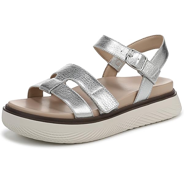 Rieker Women's V02k3 Sandals - Silver Grey Faux Leather Mules With Wedge Heel