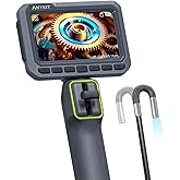 Anykit Articulating Borescope, 210° Two-Way 0.22in Slim Probe Endoscope with High-Brightness LED Lights, 4.3" IPS HD Video Inspection Snake Camera for Automotive Engine Inspect - 4FT