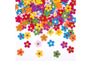 Naler Lot de 120 fleurs en feutre de couleurs assorties pour loisirs créatifs, couture, artisanat