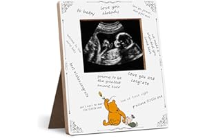 Hatzelou Winnie Baby Shower Sign Picture Frame, Baby Sonogram Picture Frame, Baby Sonogram Picture Message Photo Frame, Baby Shower Gender Reveal Gifts, Baby Shower Party 4.3 * 5.3 IN Photos
