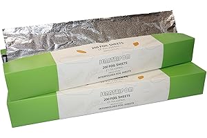 Jenatripom 400 Sheets Heavy Duty Aluminum Foil Sheets, 10.75 × 17.7 inch/Sheet, Precut Aluminum Foil Wraps, Pop-Up Interfolde