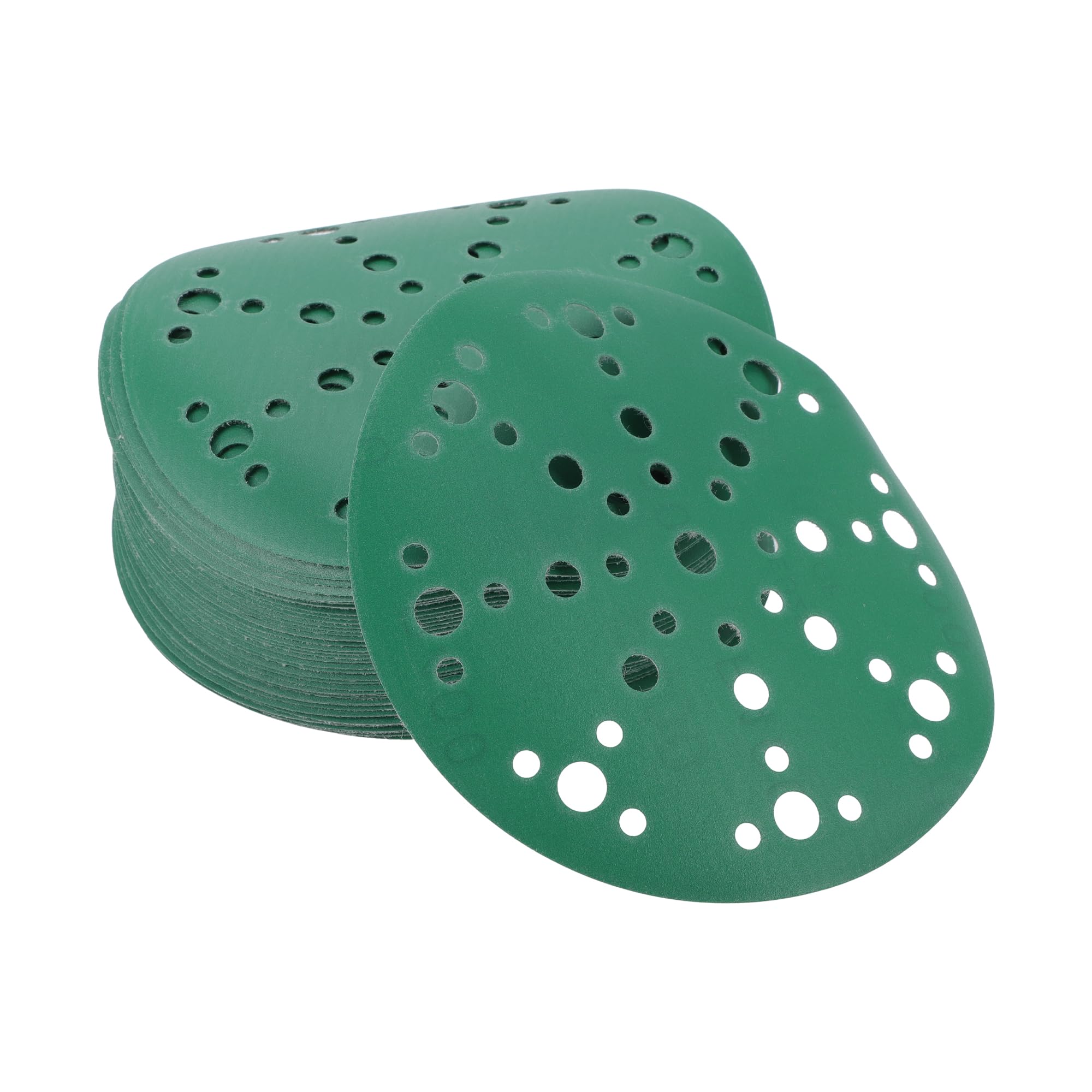 A ABSOPRO Sanding Discs 6 Inch 49 Hole 400 Grit Round Hook and Loop Sandpaper Aluminum Oxide Green 50pcs