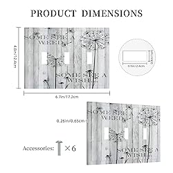 Rustic Gray Wood Barn Dandelion 3 Gang Light Switch