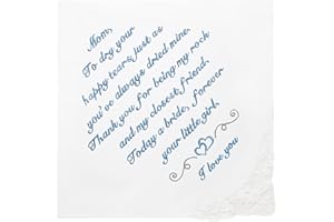 W&F GIFT Wedding Handkerchief - Something Blue for Bride on Wedding Day - Bridal Weddings Hankie