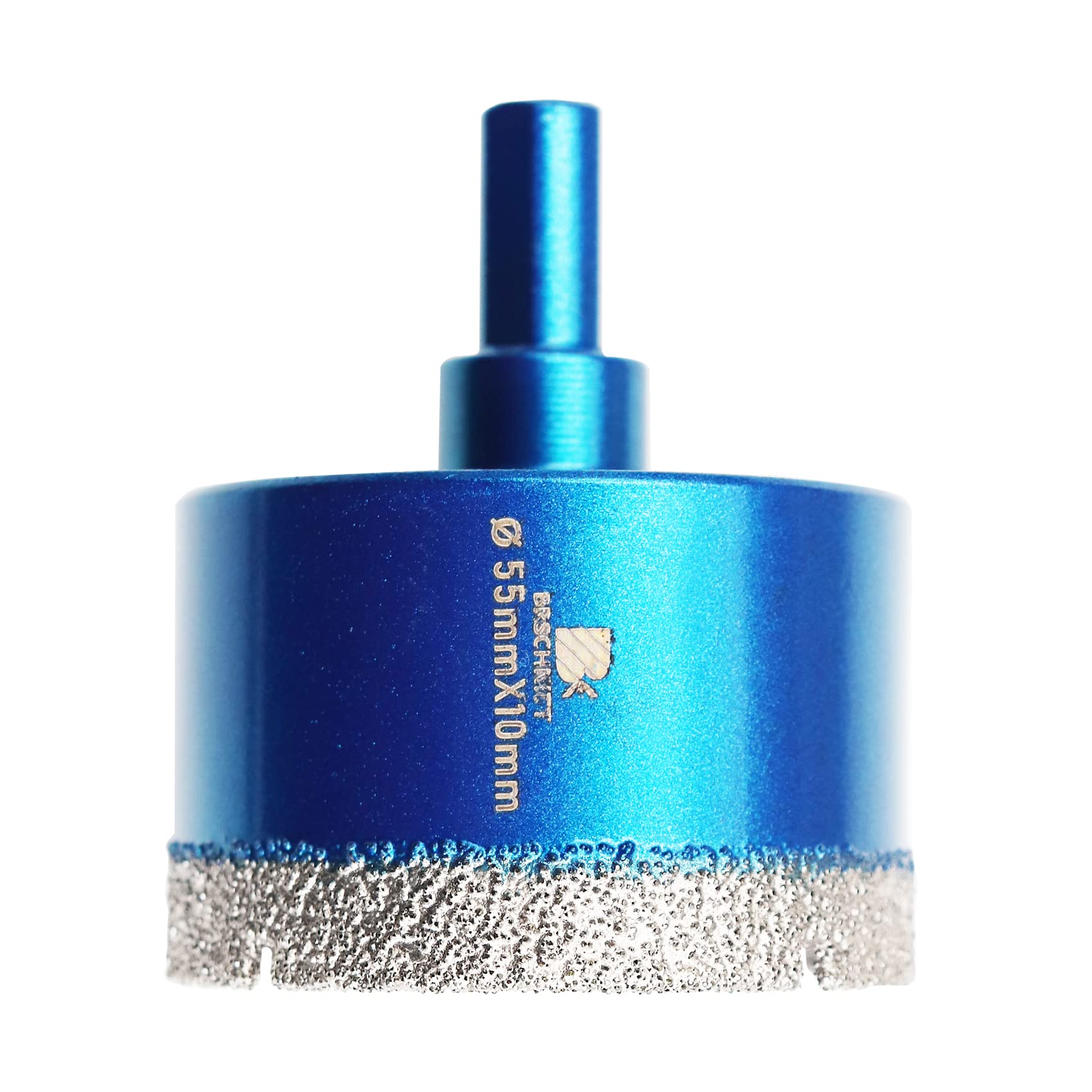 Dry Diamond Core Drill Bit Set,BRSCHNITT 55mm Diamond Hole Saw Core Drill Bit with Triangle Shank for Porcelain Tile Ceramic Stone Granite Marble