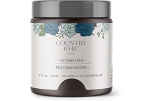 COUNTRY CHIC PAINT Furniture Glaze - Antique Patina Special Effects Glaze for Chalk Style Furniture Paint, Eco-Friendly Wood Stain, 6 Color Choices - Smoky Quartz [Chocolate Brown] - (4 oz)
