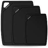 BESTCOOK Wood Fiber Cutting Board Set of 3, Composite Chopping Boards with Juice Groove, Dishwasher Safe, Non-Toxic, BPA-Free, Non-Porous, Non-Slip Feet, Durable for Cutting Meat, Vegetables, Fruit