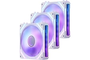 Redragon GCF012 Reverse 120mm PC Case Fan, Daisy-Chain Connection, 5V 3Pin ARGB Lighting, 4 Pin PWM Case Fan, for Radiator/Co