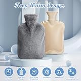 URBZUE 2L Hot Water Bottle with Fluffy Cover Large Heat Pack view 2