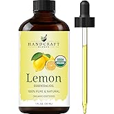 Handcraft Blends Organic Lemon Essential Oil – 1 Fl Oz – 100% Pure and Natural – Premium Grade Essential Oil for Diffuser and Aromatherapy