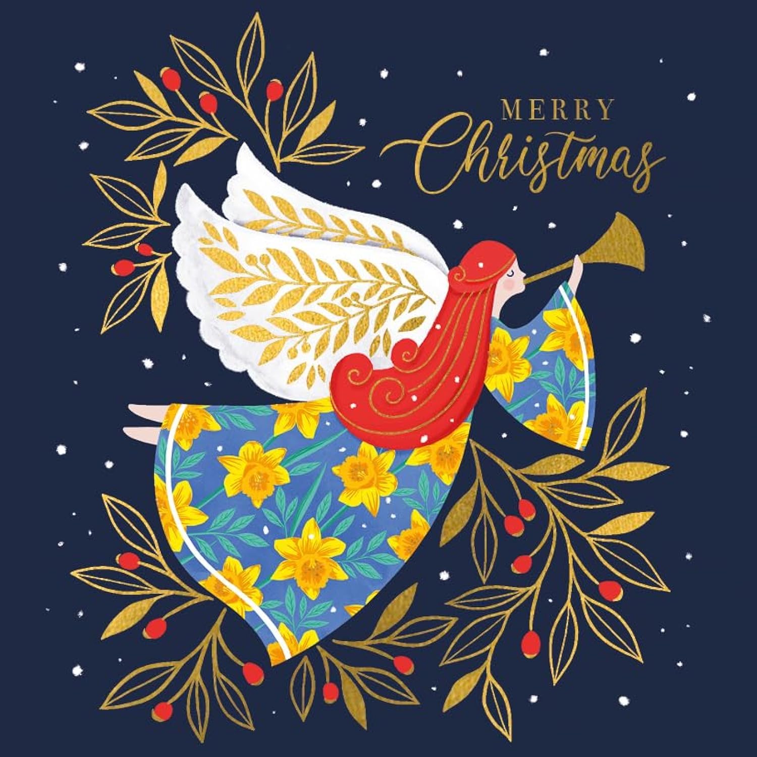 Marie Curie Charity Angel in Flight Christmas Cards 10 Pack 14x14cm With Envelopes Die-Cut Box 100% FSC Board Made in UK