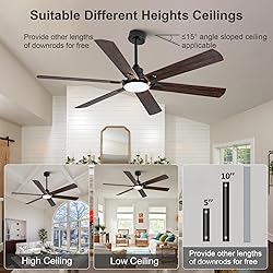 BOOMJOY 60” Ceiling Fans with Lights and Remote