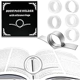 Thumb Book Page Holder Christmas Gifts for Book Lovers, Ultralight Metal Book Reading Holders Accessories with 5 Assorted Size Silicone Rings for Keep Book Open Women Reader Bookish Teachers