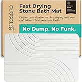 TOSORO - Stone Bath Mat Diatomaceous Earth Shower Mat Non-Slip Super Absorbent Diatomite Stone Bath Mats for Bathroom Floor Quick Drying Natural Easy to Clean (23.5 x 15) - Sandstone