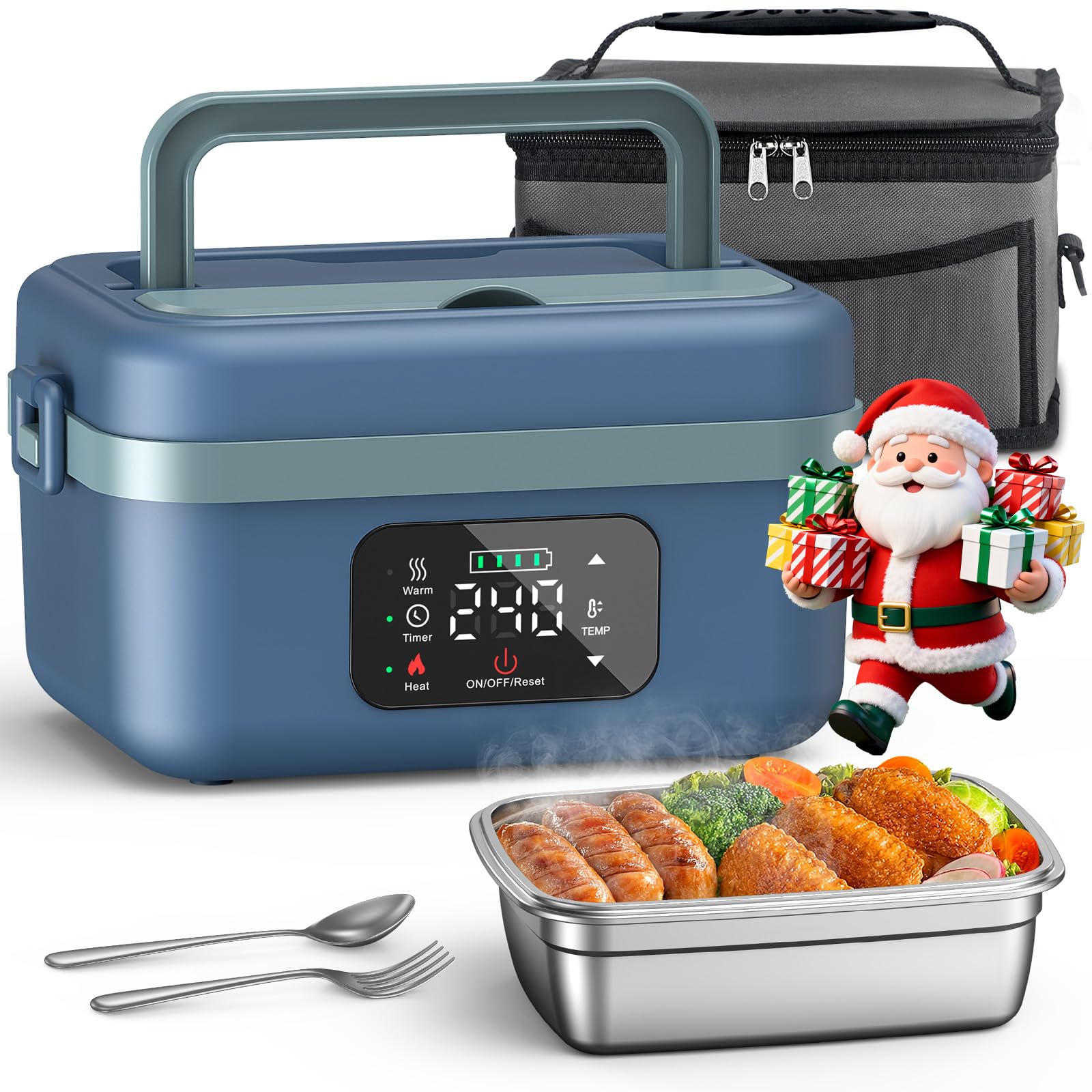 Photo 1 of VASG Heated Lunch Box for Adults, 16000mAh Cordless Rechargeable Electric Lunch Box with 1L Stainless Steel Container, Portable Self-Heating Food Warmer for Work, Construction, Office & Travel