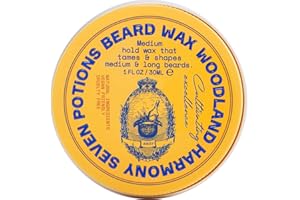 SEVEN POTIONS Natural Beard Styling Wax for Medium Hold - 1 oz, Shapes and Nourishes Without Stiffness (Woodland Harmony)