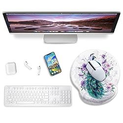Blusabaca Mouse Pad with Wrist Rest, Peacock