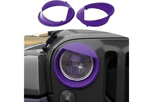 JOSHELA for Jeep JK Angry Eyes Headlight Cover Trim Fit for Jeep Wrangler JK JKU 2007-2017 Purple Exterior Accessories 2pcs