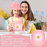 Bouiexye Kids Apron and Chef Hat Set Pink Adjustable with Pockets view 4
