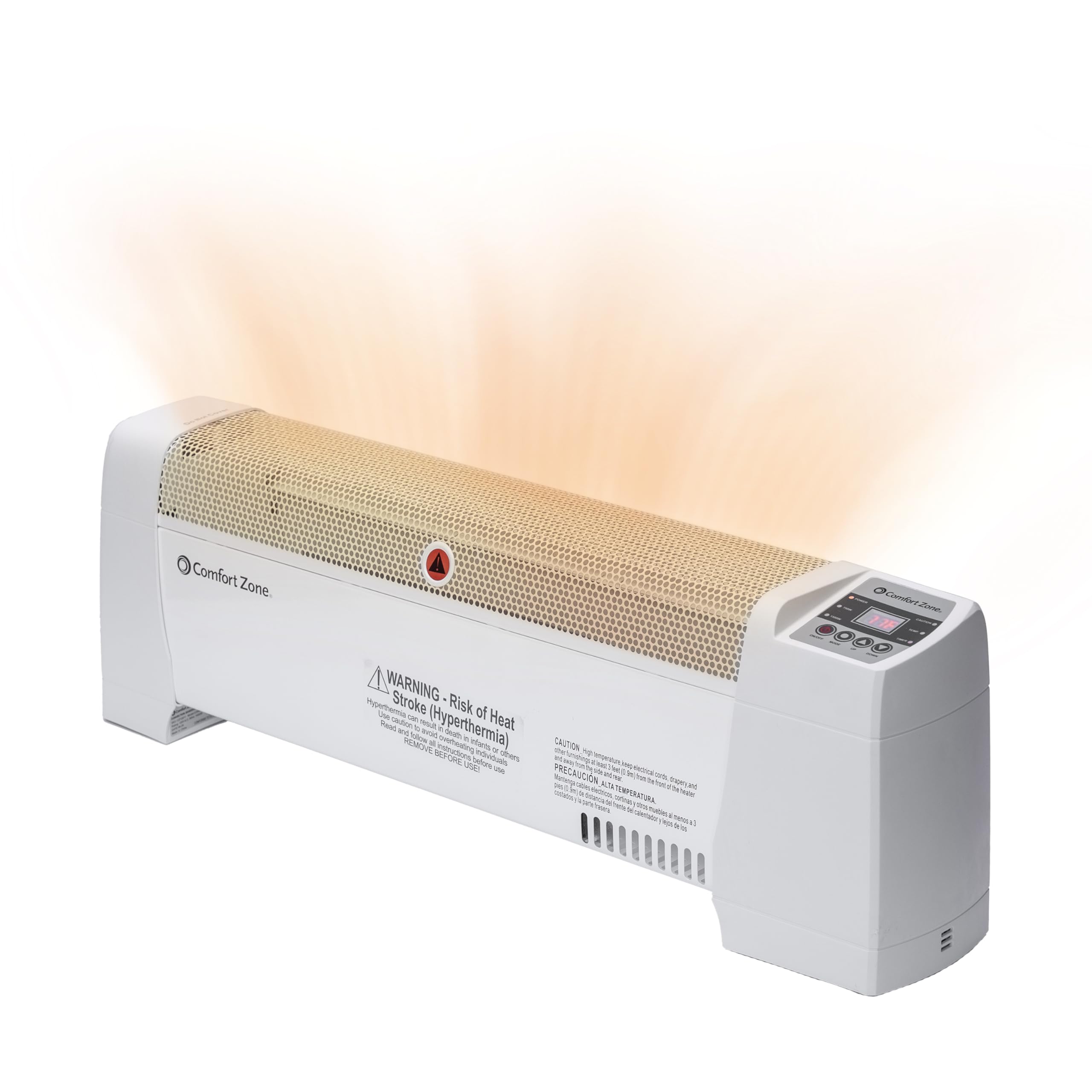 Photo 1 of **non-functionl***Comfort Zone Space Heaters for Indoor Use, Baseboard Heater, Bedroom Heater, Digital Adjustable Thermostat, Dent Proof Ends, Portable Room Heater, Electric Heater, Overheat Protection, 1,500W, White
