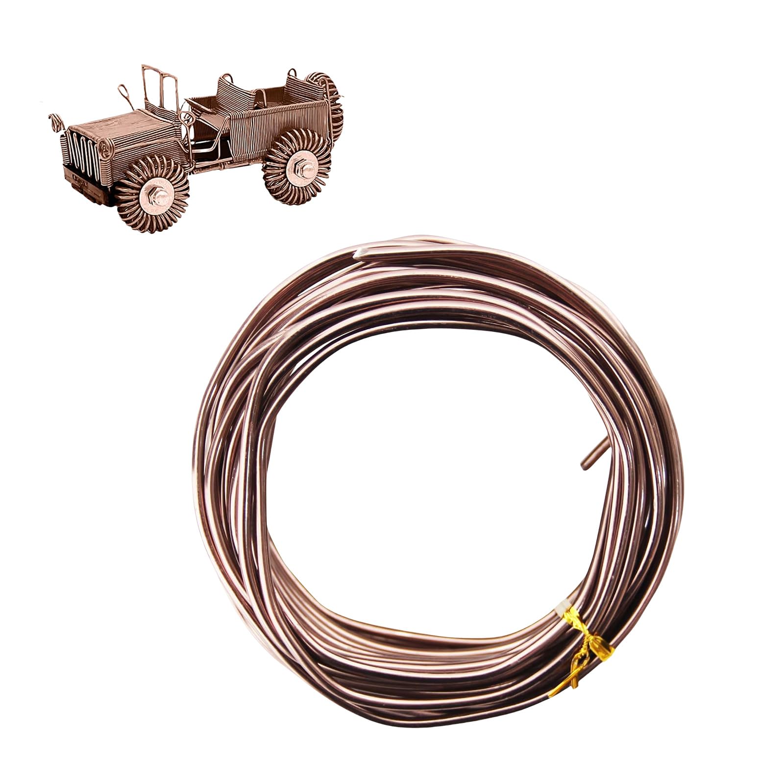 9 Gauge 3mm Brown Aluminum Craft Wire,50 Ft/15m Bendable Metal Crafting Wire for Sculpting,Bike Modelling Skeleton Crafting Floral Making Wire,Jewelry Making Wire,Binding Wire Xmas Wreath Wire