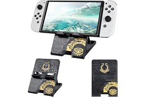 DLseego Switch Stand Suitable for Switch/Switch OLED/Switch Lite, Cute Animal Crossing Angle Adjustable Holder Kickstand, Portable Foldable Non-Slip Non-Shake Bracket - Black