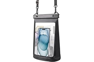 JZOCON Waterproof Phone Pouch for iPhone 16 15 14 11 Pro Max & Galaxy S24 S21 - Floating Large Capacity Dry Bag Stores Sunscreen, Sunglasses - Oversized Waterproof Bag for Beach, Swimming, Kayaking