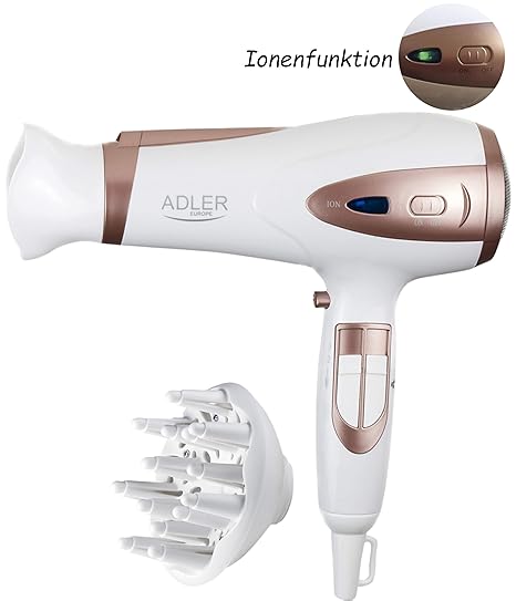 Ionen-Haartrockner | Haarföhn | 2.400 Watt | Föhn mit Diffusor und Ionenfunktion| Reiseföhn | Haartrockner | 2 Geschwindigkei
