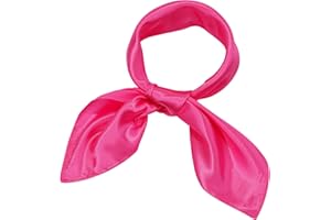 SATINIOR Chiffon Scarf Square Neck Scarf Handkerchief Retro Satin Ribbon Scarf for Women