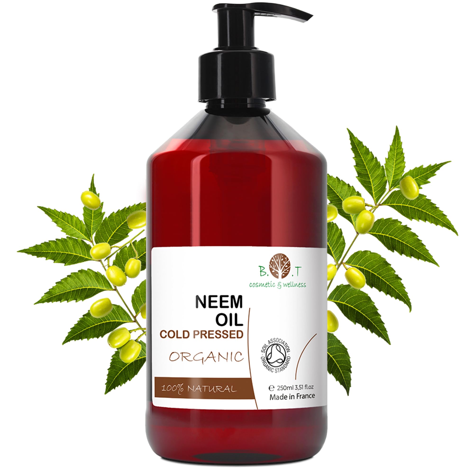 Organic Virgin Neem Oil Cold Pressed 100% Pure 8.8 Fl oz Natural Undiluted Carrier Oil Skin Care Plant Care Insect Repellent Garden Spray Hair Oil 1:20 Dilution (5ml / liter)