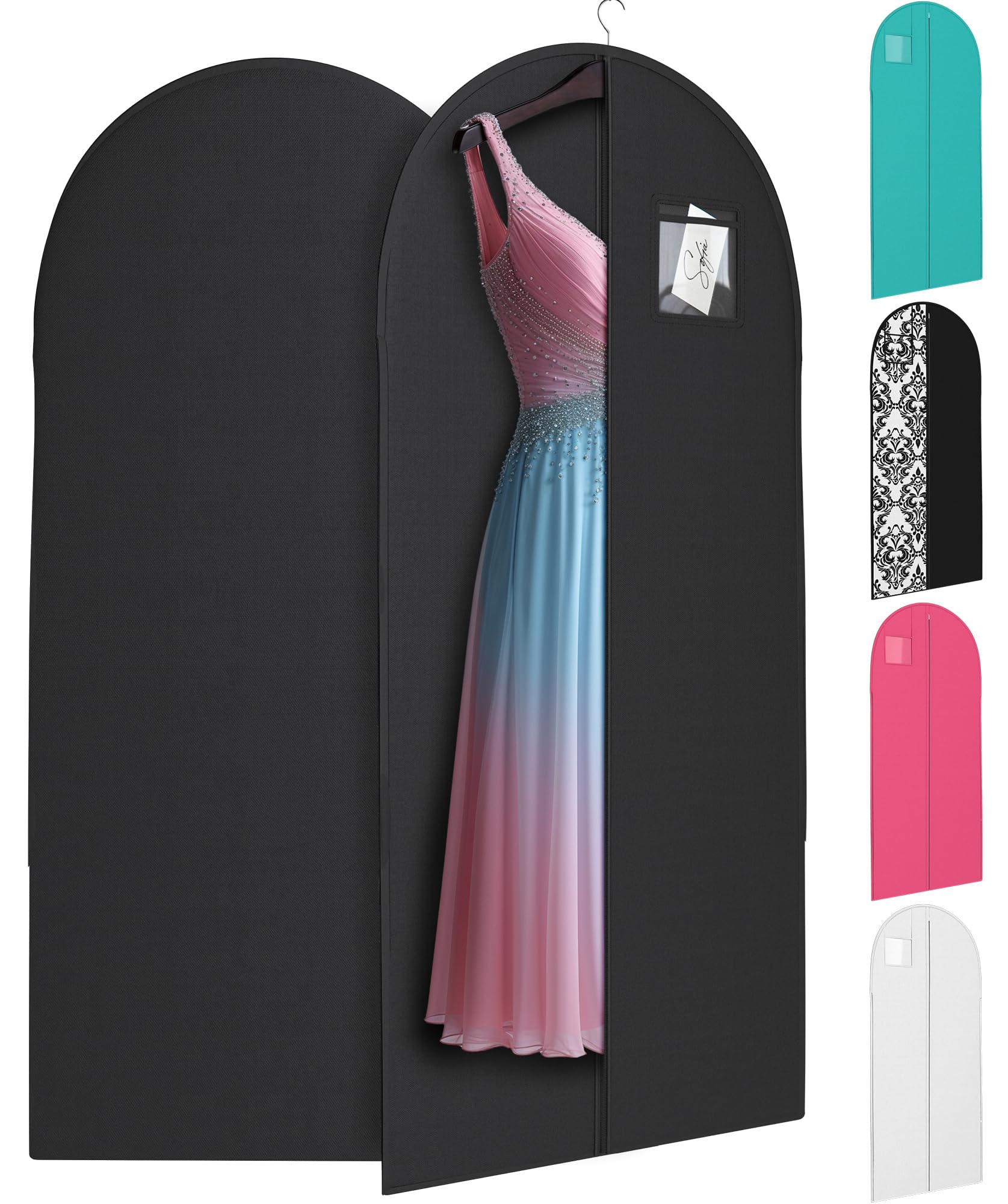 Your Bags Black Suit, Dress and Gown Garment Travel Bags - 54" x 24" - With Large Window
