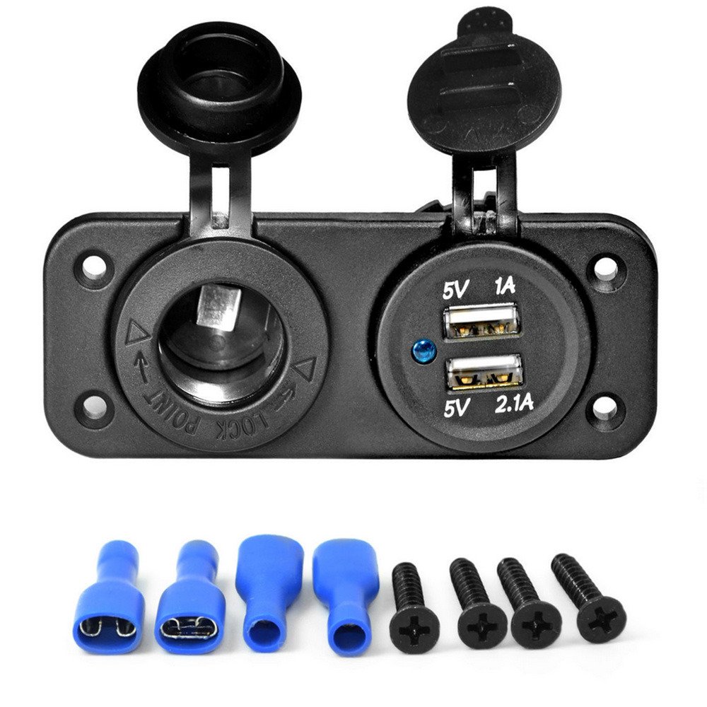 Mintice Dual USB Car Vehicle Cigarette Lighter Socket Plug Splitter 12V 2.1A Charger Power Adapter Outlet Plug