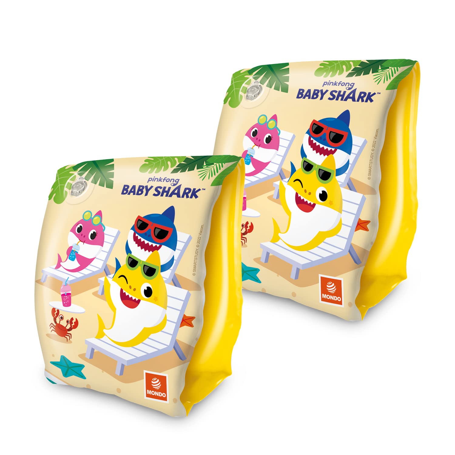 Mondo Toys - Baby Shark Arm Bands - Safety Armbands for Children - PVC Material - Suitable for Children from 2 to 6 Years with Weight 6-20 kg - 16933