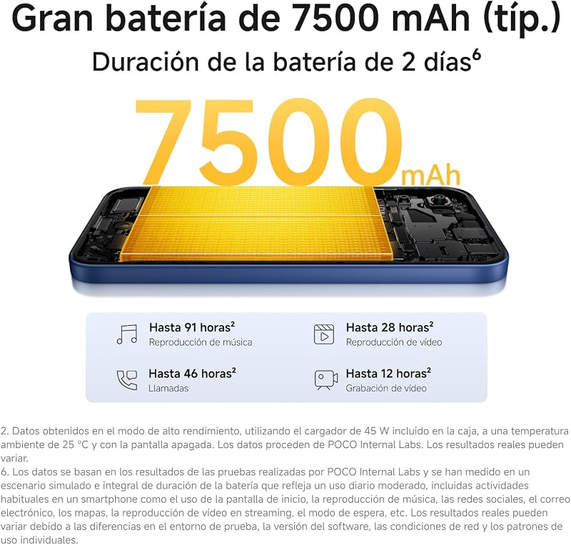 POCO C95 Pro, smartphone de 8+256 GB, preto, 7500 mAh e carregamento de 45 W