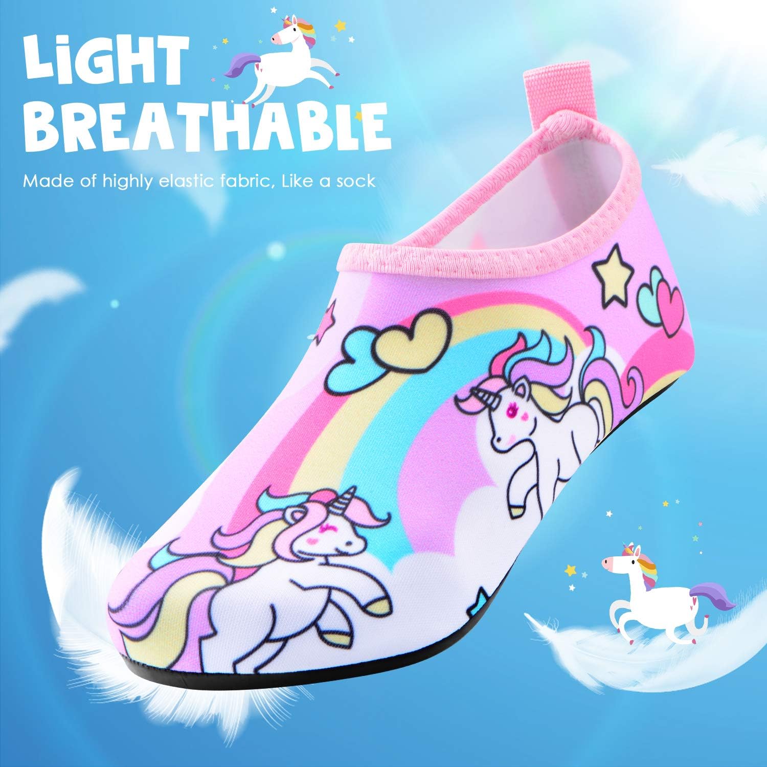  | Sunnywoo Water Shoes for Kids Girls Boys，Toddler Kids Swim Water Shoes Quick Dry Non-Slip Water Skin Barefoot Sports Shoes Aqua Socks for Beach Outdoor Sports | Water Shoes