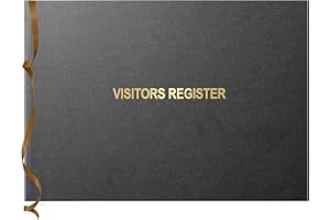 OFFICE WERKS Officewerks Visitors Register & Guest Book, 120 Pages, 8 7/8" X 7", Black Hardbound Cover, Durable Smyth Sewn Binding