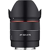 Rokinon 35mm F1.8 Auto Focus Compact Full Frame Wide Angle Lens for Sony E Mount, Black, IO3518-E