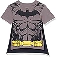 DC Comics Boys' Little Batman Cosplay Short Sleeve Cape Tee T-Shirt