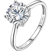CRITI RORA 1-3 Carat Lab Grown Diamond Engagement Ring 14K White Gold,IGI Certified Round Cut (D-E Color VS1-VS2) Classic 4-Prong Ring for Women,Wedding Ring