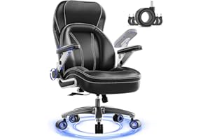 COZICRADLE Big and Tall Office Chair, 600lbs Heavy Duty Desk Chair with 5D Arms, Adjustable Lumbar Support & Height, Tilt Function, PU Leather High Back Ergonomic Executive Computer Chair with 3'' Silent Casters