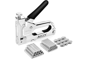 AECCN Staple Gun with Remover - 3 in 1 Heavy Duty Staple Nail Steel Gun Kit with 3000 Staples, Upholstery Stapler for Fixing Material, Decoration, Carpentry, Furniture, Doors and Windows