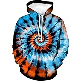 LAOLIUSN Funny Tie Dye Hoodie Colorful Spiral Theme Sweatshirt