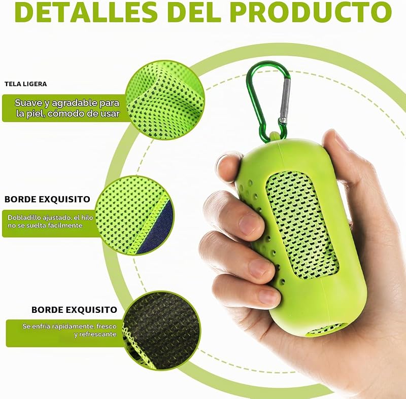 Toalla Refrescante 4 Unidades,Cooling Towel de Microfibra Secado Rápido,Toalla Deportiva Refrigerante para Fitness Running Yoga Gimnasio,Toalla Ligera Transpirable 30 x 90 cm con Funda de Silicona