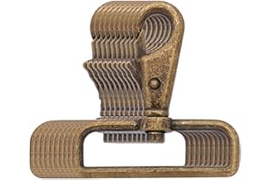 BIKICOCO 2'' Swivel Trigger Tilt & Bump Thumb Knob Bolt Snap Hook Lobster Claw Clasp Spring Loaded Clip, Round-Corner-Ring Ended, Bronze - Pack of 10