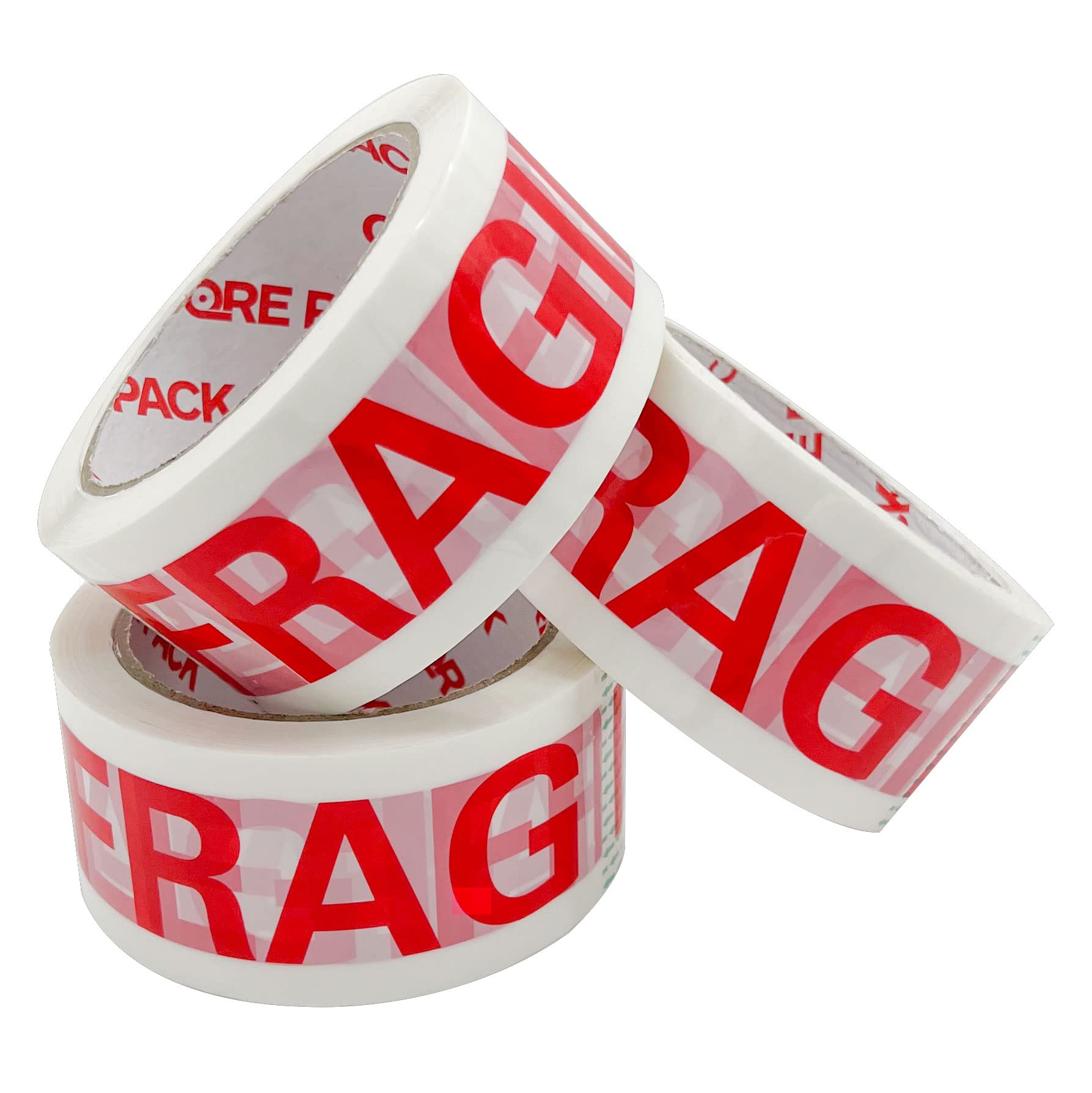 CorePack Strong Fragile Packaging Tape | 3 Pack - 48MM x 66M | Secure and Sticky Packing Tape Suitable for a Heavy Duty Seal on Shipping Parcels & Boxes | Heavy Duty Seal - 3 Rolls