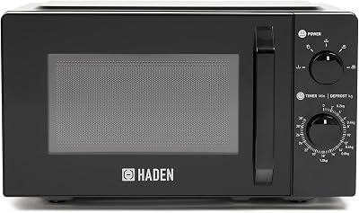 Haden 17L Black Microwave Oven 700W 5 Power Levels Defrost Manual controls
