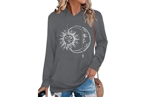 ROSEMIA Women's Hoodies Long Sleeve Sweatshirts Drawstring Pullover Tops with Pocket Casual Loose Blouses Tunic