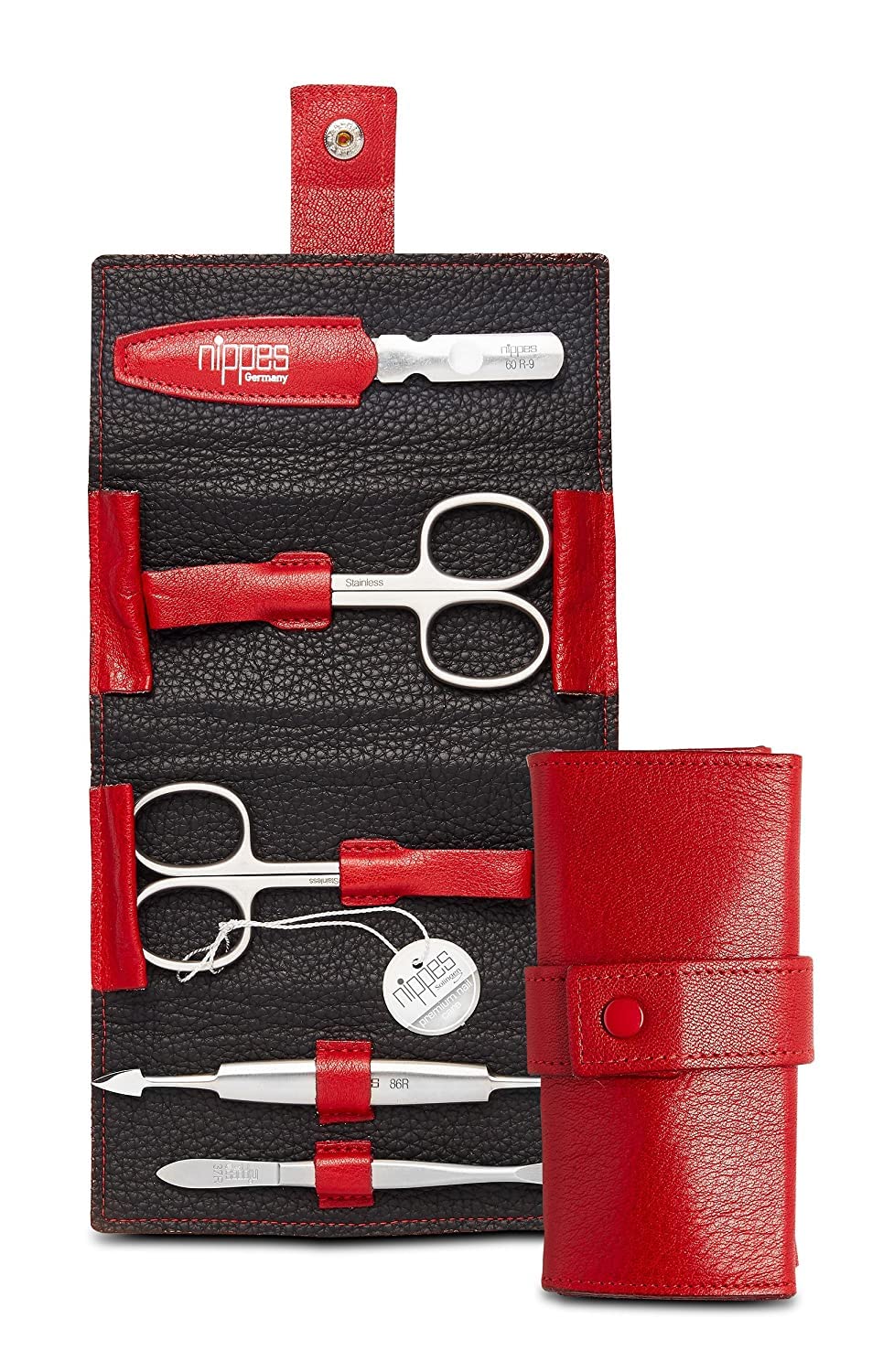 Manicure Set Genuine Cowhide Leather Case