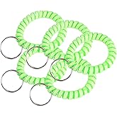Lucky Line Glow-in-the-Dark Spiral Wrist Coil - 2" Diameter Stretchy Key Chain Bracelet, 5 Pack